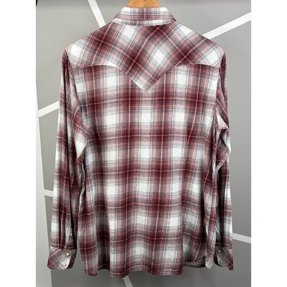 Ariat Real Laramie Western Red Plaid Flannel Shirt Women’s XL Full Snap - Picture 2 of 15